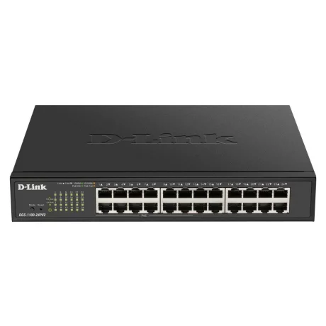 SWITCH PoE D-LINK Smart 24 porturi Gigabit (12 PoE), IEEE 802.3af/at, carcasa metalica, rackabil, &quot;DGS-1100-24PV2&quot; (include timbru verde 1.5 lei)