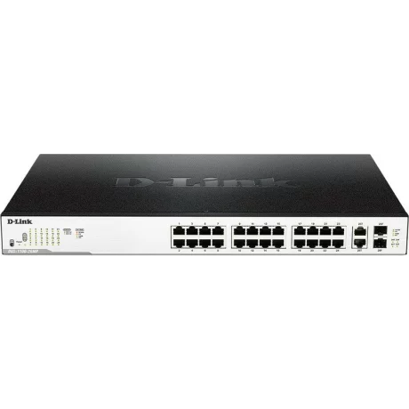 SWITCH PoE D-LINK Smart 24 porturi Gigabit (24 PoE) + 2 porturi combo SFP, IEEE 802.3af/at, carcasa metalica, rackabil, &quot;DGS-1100-26MP&quot;(include timbru verde 1.5 lei)