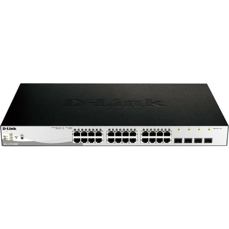 SWITCH PoE D-LINK Smart 24 porturi Gigabit (24 poE) + 4 porturi Combo SFP, IEEE 802.3af/at, carcasa metalica, rackabil,  &quot;DGS-1210-28MP&quot;(include timbru verde 1.5 lei)