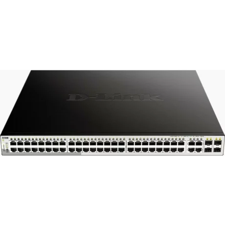 SWITCH PoE D-LINK Smart 48 porturi Gigabit (48 PoE) + 4 porturi combo SFP, IEEE 802.3af/at, carcasa metalica, &quot;DGS-1210-52MP&quot;(include timbru verde 1.5 lei)