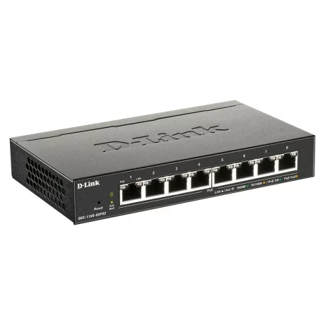 SWITCH PoE D-LINK Smart  8 porturi  Gigabit (8 PoE)  IEEE 802.3af, carcasa metalica, &quot;DGS-1100-08PV2&quot; (include timbru verde 1.5 lei)