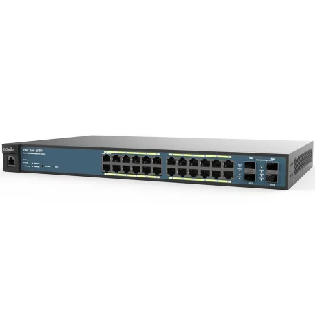 SWITCH PoE. EnGENIUS,  port Gigabit x 24, SFP SFP x 4, managed, rackabil, carcasa metalica, &quot;EWS1200-28TFP&quot;