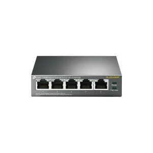 SWITCH PoE TP-LINK  5 porturi Gigabit (4 PoE), IEEE 802.3af, carcasa metalica &quot;TL-SG1005P&quot; (include timbru verde 1.5 lei)