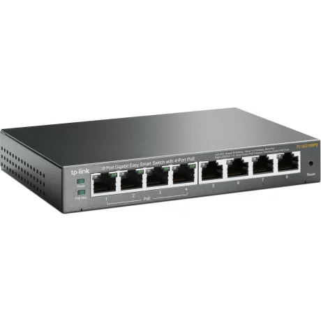 SWITCH PoE TP-LINK  8 porturi Gigabit (4 PoE), IEEE 802.3af, carcasa metalica &quot;TL-SG108PE&quot; (include timbru verde 1.5 lei)