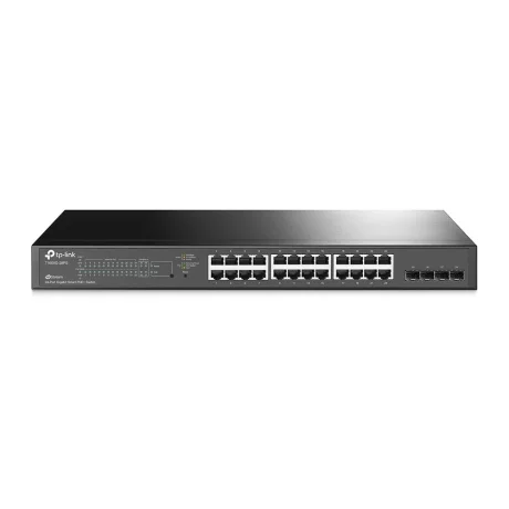 SWITCH PoE TP-LINK L2+ cu management 24 porturi Gigabit (24 PoE+) + 4 sloturi SFP, IEEE 802.3at/af, carcasa metalica, rackabil &quot;T1600G-28PS&quot;(include timbru verde 1.5 lei)