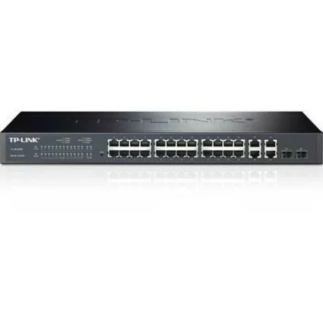 SWITCH SMART TP-Link 24 PORTURI POE+ 10/100M + 4 PORTURI 10/100/1000M, 2 sloturi Gigabit SFP , TP-LINK &quot;TL-SL2428P&quot; (include timbru verde 1.5 lei)