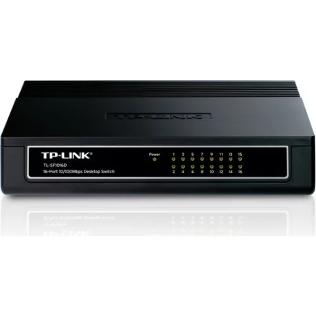 SWITCH TP-LINK 16 porturi 10/100Mbps, carcasa plastic &quot;TL-SF1016D&quot; (include timbru verde 1.5 lei)