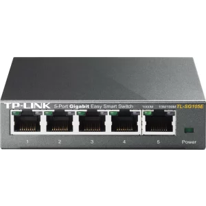 SWITCH TP-LINK  5 porturi Gigabit. carcasa metalica &quot;TL-SG105E&quot; (include timbru verde 1.5 lei)