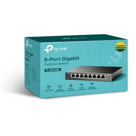 SWITCH TP-LINK  8 porturi Gigabit. carcasa metalica &quot;TL-SG108S&quot; (include timbru verde 1.5 lei)