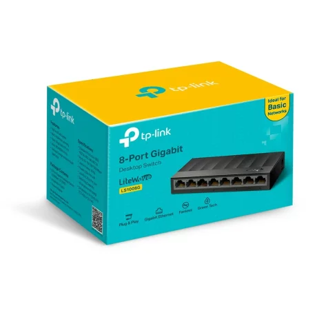 SWITCH TP-LINK  8 porturi Gigabit LiteWave, fanless &quot;LS1008G&quot; (include timbru verde 1.5 lei)