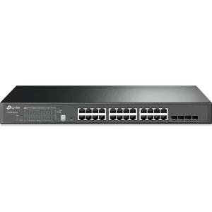 SWITCH TP-LINK L2+ cu management 24 porturi Gigabit + 4 sloturi 10G SFP+, carcasa metalica, rackabil &quot;T1700G-28TQ&quot; (include timbru verde 1.5 lei)