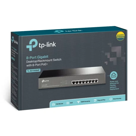 SWITCH TP-LINK POE  8 porturi Gigabit (8 PoE), IEEE 802.3af, carcasa metalica &quot;TL-SG1008MP&quot; (include timbru verde 1.5 lei)