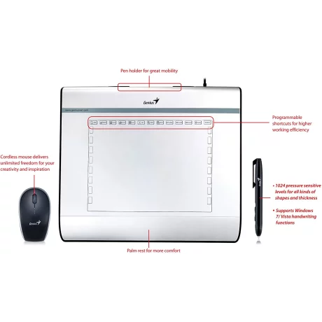 TABLETA grafica GENIUS &quot;MousePen I608X&quot;, diagonala 8&quot;, acumulator, argintiu, &quot;31100060101&quot; (include TV 0.15 lei)