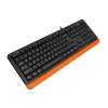 TASTATURA A4TECH, &quot;Fstyler USB&quot;, cu fir, 104 taste format standard, USB, negru &amp;amp;amp; portocaliu, &quot;FK10 Orange&quot; (include TV 0.75 lei)