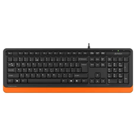 TASTATURA A4TECH, &quot;Fstyler USB&quot;, cu fir, 104 taste format standard, USB, negru &amp;amp;amp; portocaliu, &quot;FK10 Orange&quot; (include TV 0.75 lei)