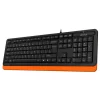 TASTATURA A4TECH, &quot;Fstyler USB&quot;, cu fir, 104 taste format standard, USB, negru &amp;amp;amp; portocaliu, &quot;FK10 Orange&quot; (include TV 0.75 lei)