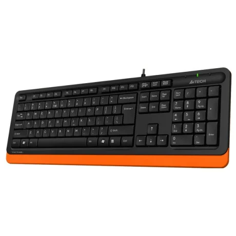 TASTATURA A4TECH, &quot;Fstyler USB&quot;, cu fir, 104 taste format standard, USB, negru &amp;amp;amp; portocaliu, &quot;FK10 Orange&quot; (include TV 0.75 lei)