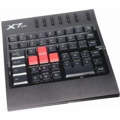 TASTATURA A4TECH - gaming, &quot;serie X7&quot;, cu fir, 48 taste, format mini gaming, USB, negru, &quot;G100&quot; (include TV 0.75 lei)