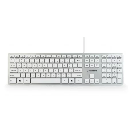 TASTATURA GEMBIRD USB, multimedia 104 taste + 5 taste multimedia, &quot;Chocolate&quot; type keys, white &quot;KB-MCH-02-W&quot;  (include TV 0.75 lei)