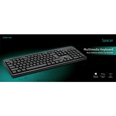 Tastatura cu fir SPACER SPKB-169