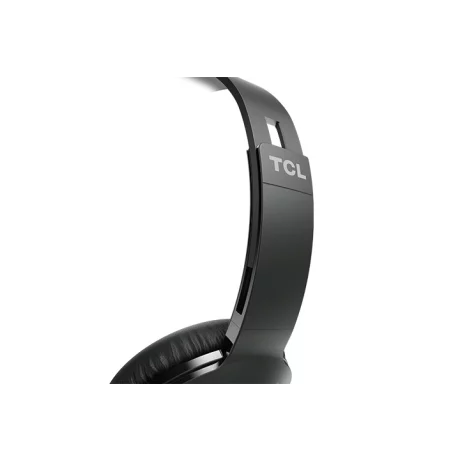 TCL On-Ear Wired Headset, Strong BASS, flat fold, Frequency of response: 10-22K, Sensitivity: 102 dB, Driver Size: 32mm, Impedence: 32 Ohm, Acoustic system: closed, Max power input: 30mW, Connectivity type: 3.5mm jack, Color Shadow Black