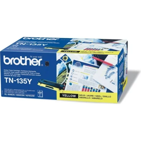 Toner Original Brother Yellow, TN135Y, pentru MFC-9440|9450|9840|9040|HL-4070|4040|4050, 4K, incl.TV 0 RON, &quot;TN135Y&quot;