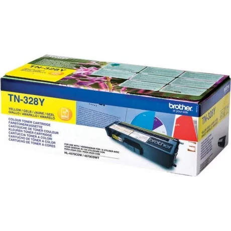 Toner Original Brother Yellow, TN328Y, pentru HL-4570|MFC-9970|9270, 6K, incl.TV 0 RON, &quot;TN328Y&quot;