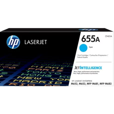 Toner Original HP Cyan, nr.655A, pentru M652|M653|M681|M682|, 10.5K, incl.TV 0.8 RON, &quot;CF451A&quot;