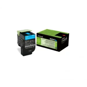 Toner Original Lexmark Cyan, 80C2HCE, pentru CX410|CX510, 3K, incl.TV 0.8 RON, &quot;80C2HCE&quot;