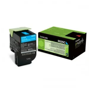 Toner Original Lexmark Cyan, 80C2SCE, pentru CX310|CX410|CX510, 2K, incl.TV 0.8 RON, &quot;80C2SCE&quot;