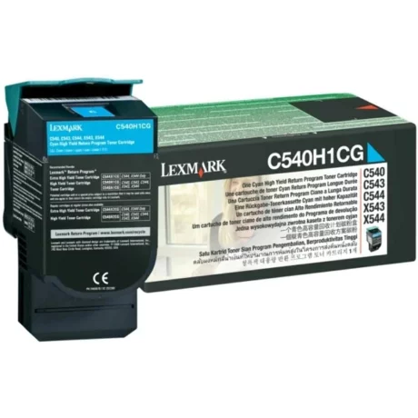Toner Original Lexmark Cyan, C540H1CG, pentru C540|C543|X543|C544|X544 , 2K, incl.TV 0.8 RON, &quot;C540H1CG&quot;