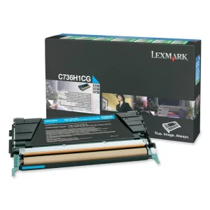 Toner Original Lexmark Cyan, C736H1CG, pentru C736DN|C736DTN|C736N|X736DE|X738DE|X738DTE, 1K, incl.TV 0.8 RON, &quot;C736H1CG&quot;