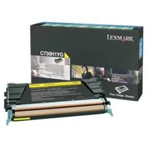 Toner Original Lexmark Yellow, C736H1YG, pentru C736DN|C736DTN|C736N|X736DE|X738DE|X738DTE, 1K, incl.TV 0.8 RON, &quot;C736H1YG&quot;