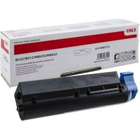 Toner Original Oki Black,45807111, pentru B432|B512|MB492|MB562, 12K, incl.TV 0 RON, &quot;45807111&quot;