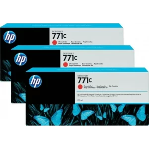 Tri-Pack Original HP Red Chromatic, nr.771C, pentru DesignJet Z6200, , incl.TV 0.11 RON, &quot;B6Y32A&quot;