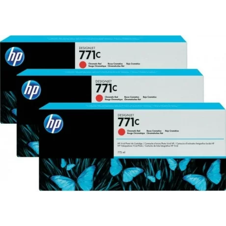 Tri-Pack Original HP Red Chromatic, nr.771C, pentru DesignJet Z6200, , incl.TV 0.11 RON, &quot;B6Y32A&quot;