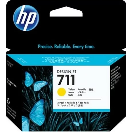 Tri-Pack Original HP Yellow, nr.711, pentru DesignJet T120|T520, , incl.TV 0.11 RON, &quot;CZ136A&quot;