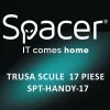 TRUSA scule SPACER contine 1 x ciocan, 1 x patent, 1 x surubelnita, 12 x capete surubelnita, 1 x cheie reglabila, 1 x protectie cauciuc ciocan, 1 x cutie transport si depozitare &quot; SPT-HANDY-17&quot;