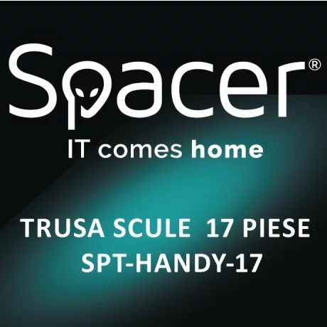 TRUSA scule SPACER contine 1 x ciocan, 1 x patent, 1 x surubelnita, 12 x capete surubelnita, 1 x cheie reglabila, 1 x protectie cauciuc ciocan, 1 x cutie transport si depozitare &quot; SPT-HANDY-17&quot;