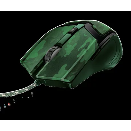 MOUSE TRUST, &quot;GXT 101D Gav&quot; gaming, cu fir, optic, USB, 4800 dpi, 6/1, iluminare, buton selectare viteza, negru / verde, &quot;TR-22793&quot;, (include TV 0.15 lei)