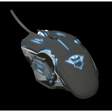 MOUSE TRUST, &quot;GXT 108 Rava&quot; gaming, cu fir, optic, USB, 2000 dpi, 6/1, iluminare, buton selectare viteza, negru, &quot;TR-22090&quot;, (include TV 0.15 lei)