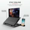 STAND TRUST notebook 17&quot;, sita aluminiu, 4 x fan 5cm, 1 x fan 13 cm, LED albastru, negru, &quot;TR-23581&quot;