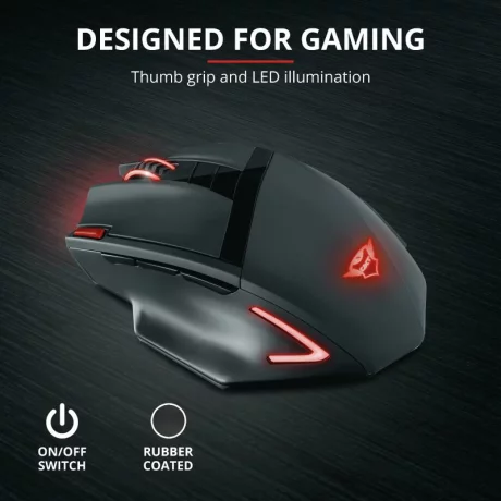 MOUSE TRUST, &quot;GXT 130 Ranoo&quot; gaming, wireless, optic, USB, 2400 dpi, 9/1, iluminare, buton selectare viteza, negru, &quot;TR-20687&quot;, (include TV 0.15 lei)