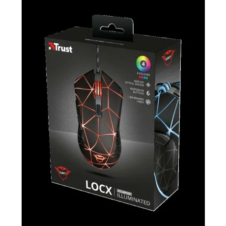 MOUSE TRUST, &quot;GXT 133 Lock &quot; gaming, cu fir, optic, USB, 4000 dpi, 6/1, iluminare, buton selectare viteza, negru, &quot;TR-22988&quot;, (include TV 0.15 lei)