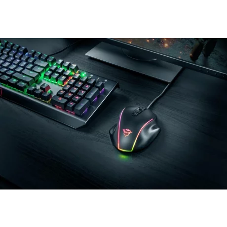 MOUSE TRUST, &quot;GXT 165 Celox&quot; gaming, cu fir, optic, USB, 10000 dpi, 8/1, iluminare, butoane programabile, greutate ajustabila, negru, &quot;TR-23092&quot;, (include TV 0.15 lei)