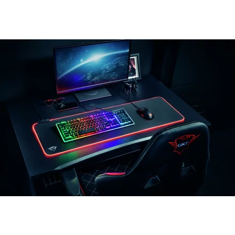 Mouse PAD TRUST, &quot;GXT 764 GlideFlex&quot;, gaming , cu led, cauciuc si material textil, 930 x 300 x 3 mm, negru, &quot;TR-23395&quot;