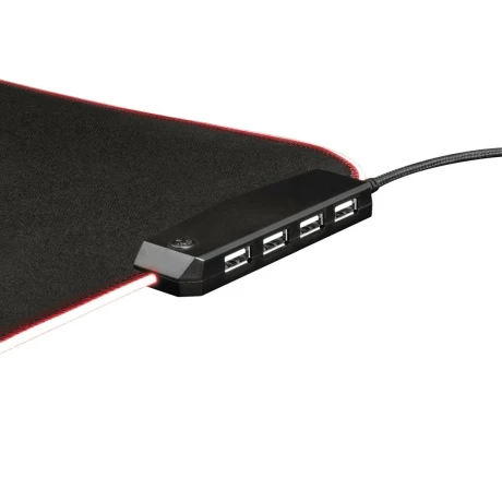 Mouse PAD TRUST, &quot;GXT 765 Glide-Flex&quot;, cu led , cu HUB USB, cauciuc si material textil, 350 x 250 x 3 mm, negru, &quot;TR-23646&quot;