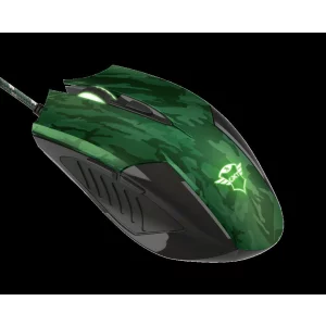 MOUSE TRUST, &quot;GXT 781 Rixa Camo&quot; gaming, cu fir, optic, USB, 3200 dpi, 5/1, iluminare, butoane programabile, pad inclus, negru / verde, &quot;TR-23611&quot;, (include TV 0.15 lei)