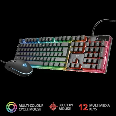 Kit TASTATURA si Mouse TRUST - gaming, &quot;GXT 838 Azor&quot;, cu fir, 104 taste, format standard, switch , USB, negru, &quot;TR-23289&quot; (include TV 0.75 lei)