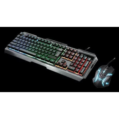 Kit TASTATURA si Mouse TRUST - gaming, &quot;GXT 845 Tural&quot;, cu fir, 104 taste, format standard, switch , USB, negru, &quot;TR-22457&quot; (include TV 0.75 lei)